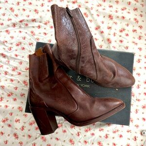 Topshop Burgundy Leather Boots